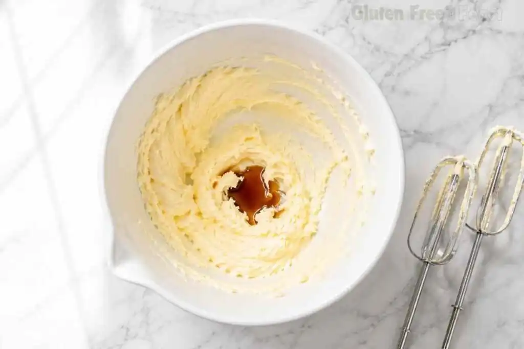 Butter whipped with vanilla before adding cocoa and sugar