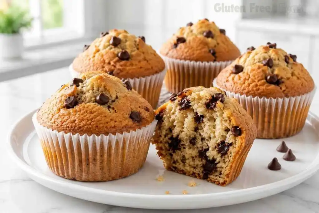 gluten free banana muffins soft and moist with chocolate chips one bowl recipe celiac safe