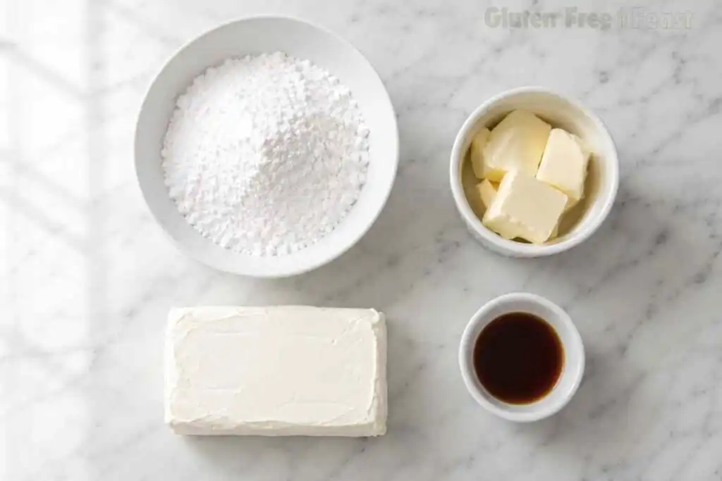Cream cheese frosting ingredients for gluten free cinnamon rolls